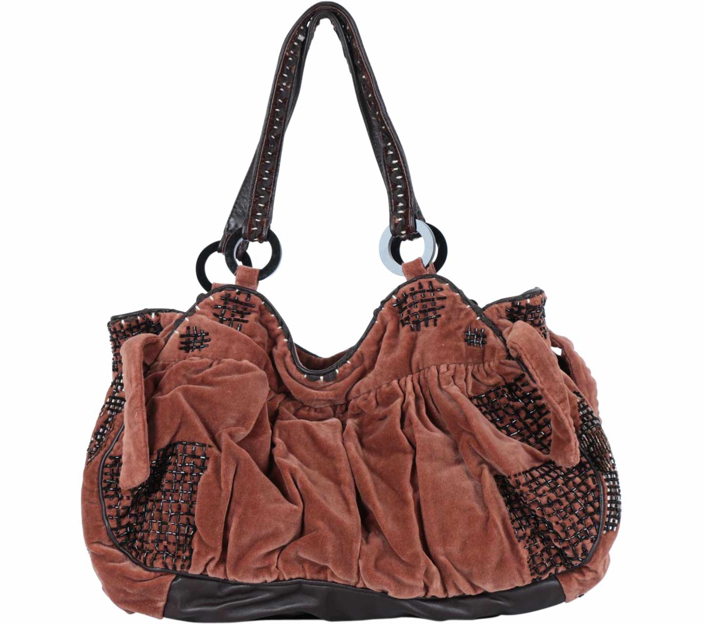 Jamin Puech Brown Velvet Handbag