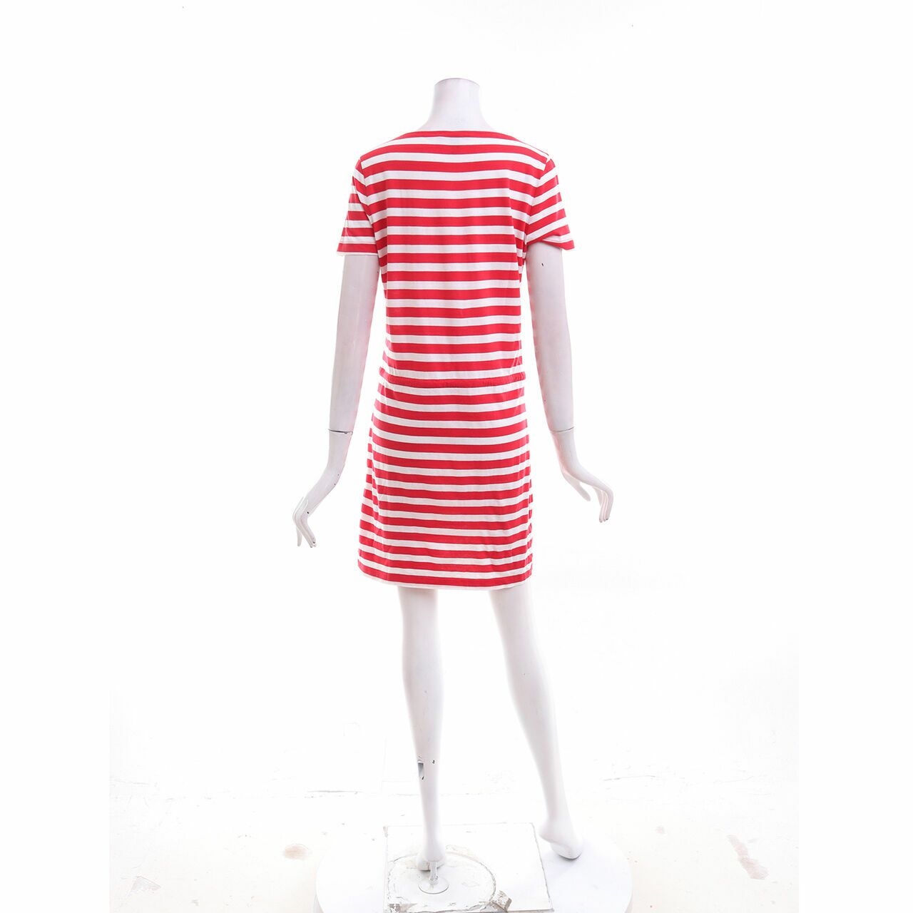 Mango Red & White Stripes Mini Dress