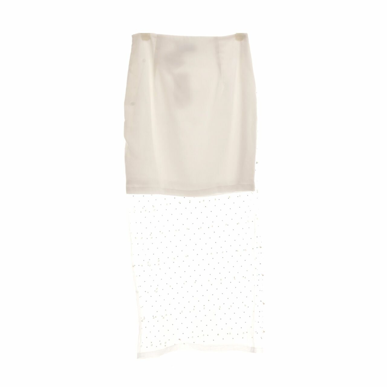Touchup Atelier White Tulle Sheer Maxi Skirt