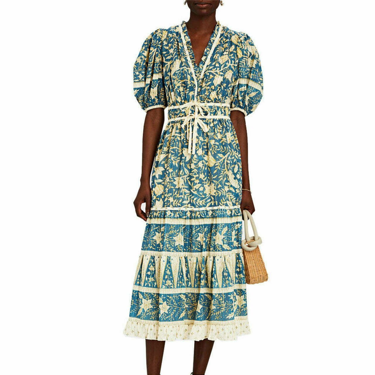 ulla Johnson Annisa Printed Ruffle Dress Lanai