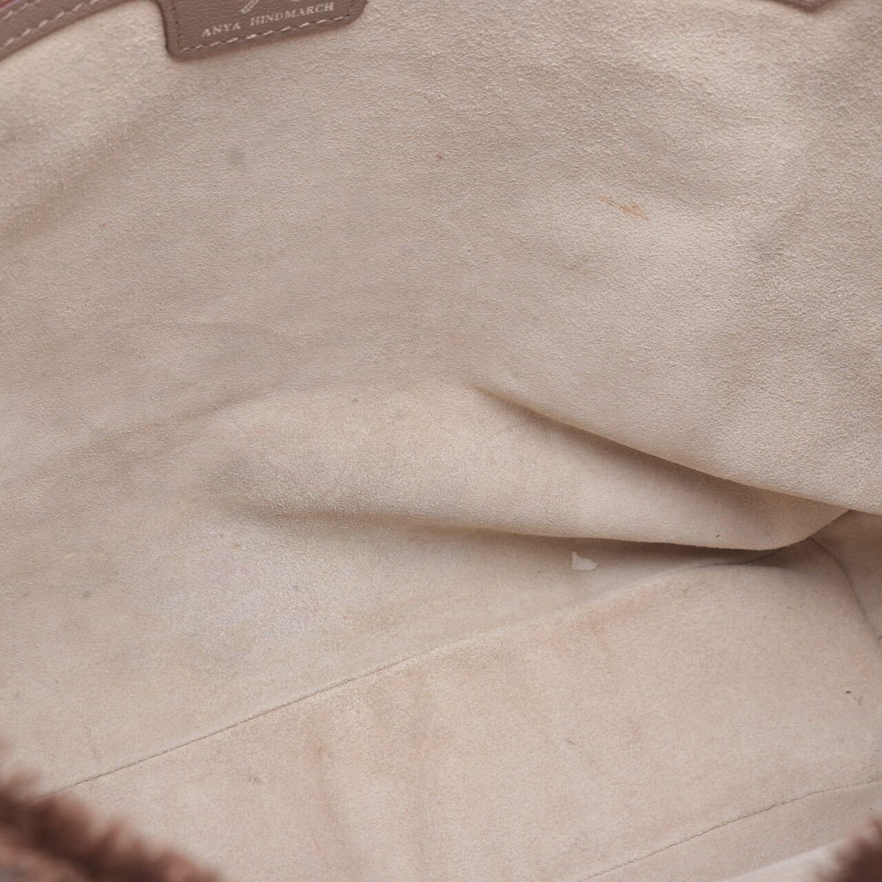 Anya Hindmarch Logo Brown Canvas Tote Bag