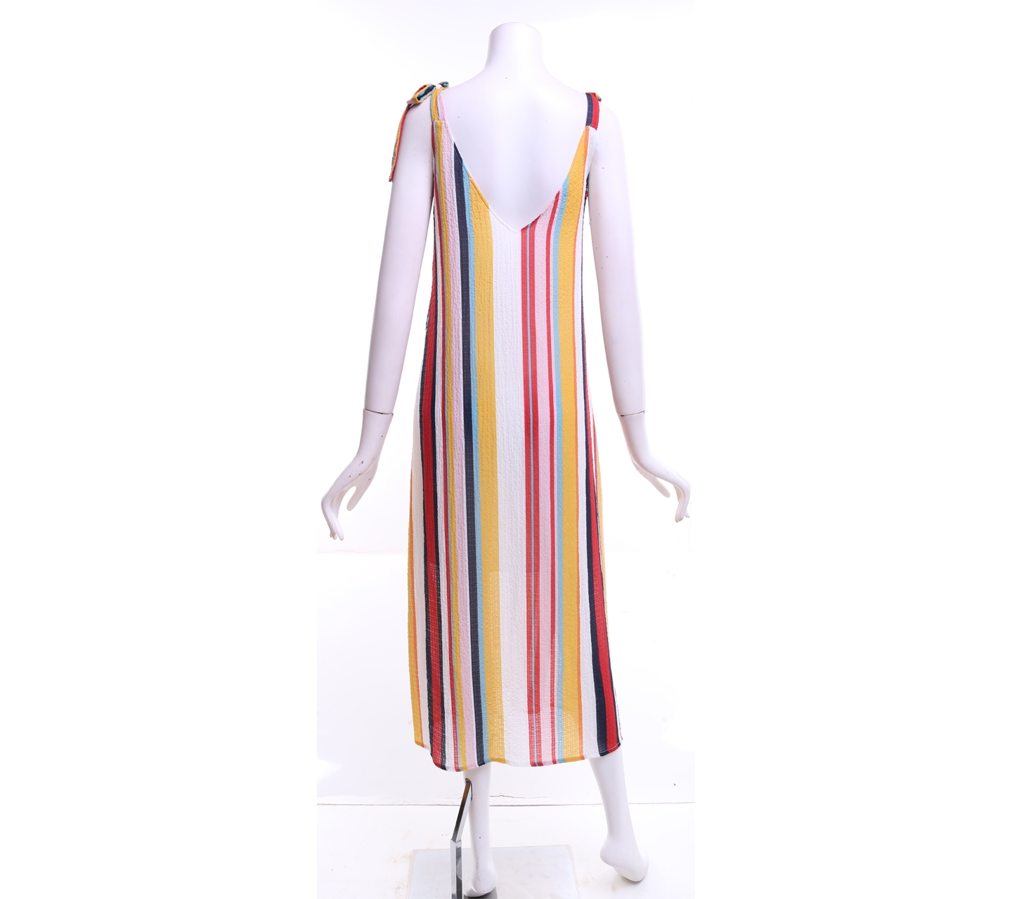 Pull & Bear Multi Color Striped Midi Dress