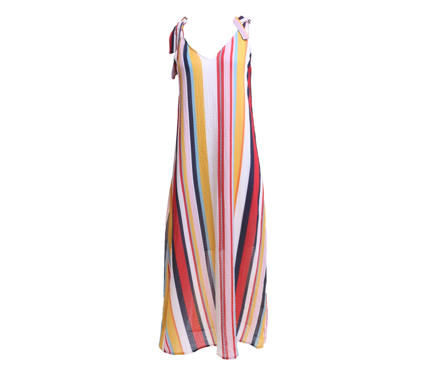 Pull & Bear Multi Color Striped Midi Dress