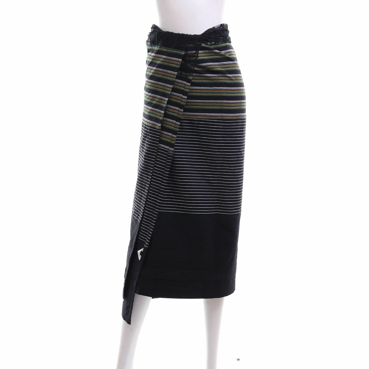 Okainku Black Stripes Maxi Skirt