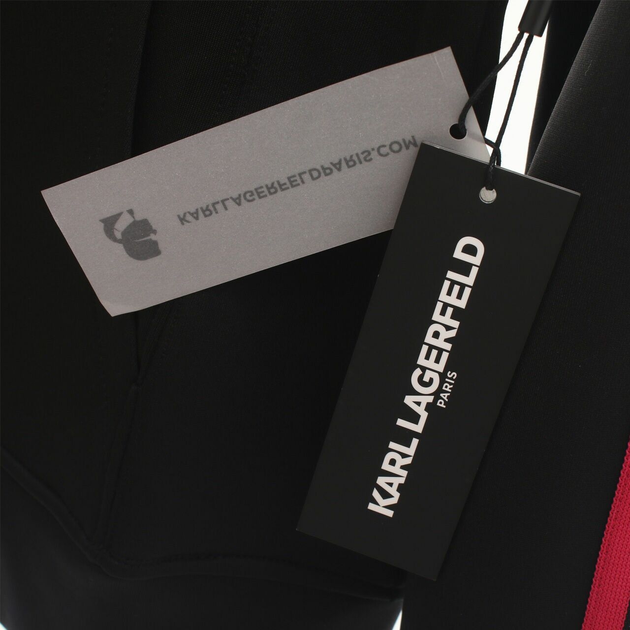 Karl Lagerfeld Logo Tape Pink Black Hoodie