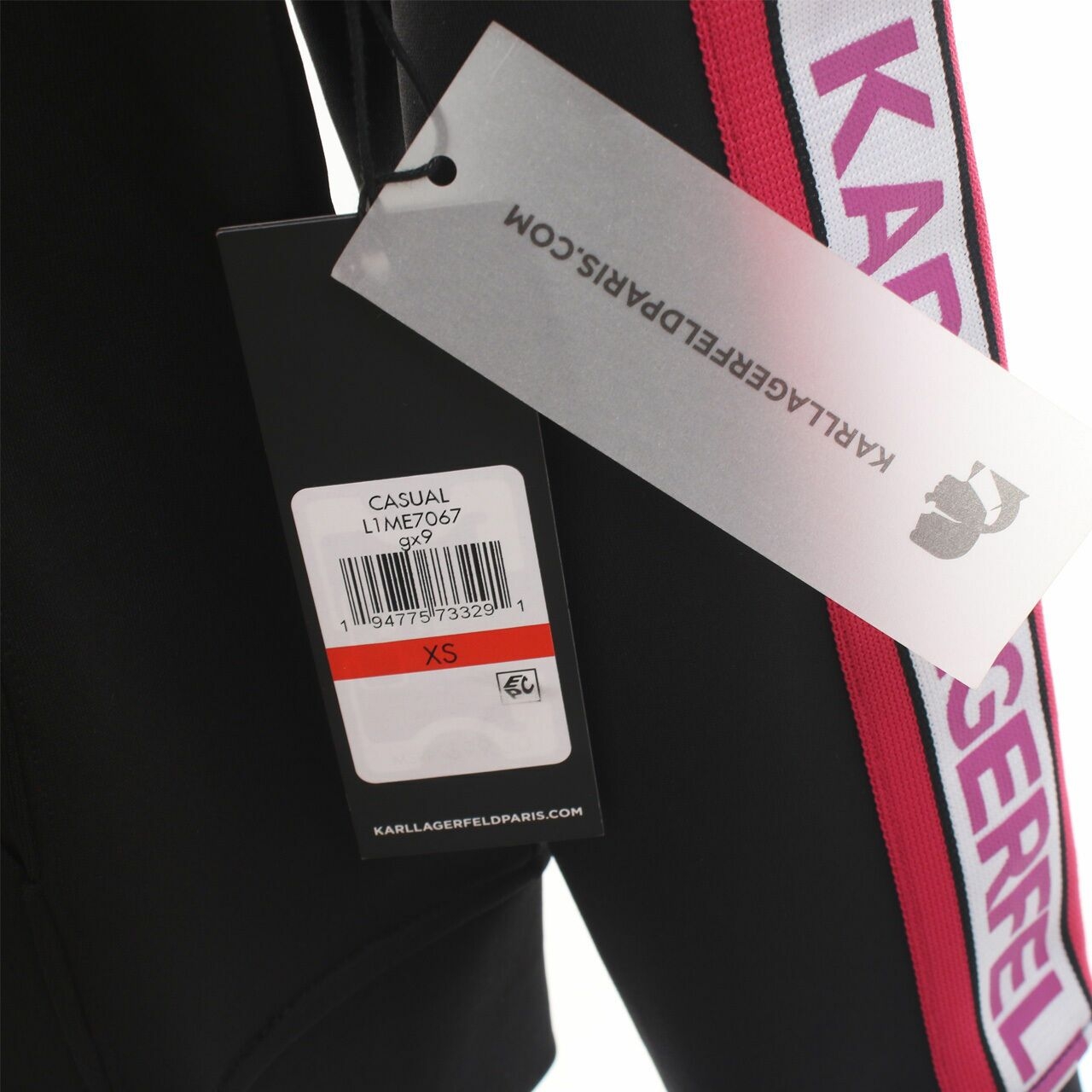 Karl Lagerfeld Logo Tape Pink Black Hoodie