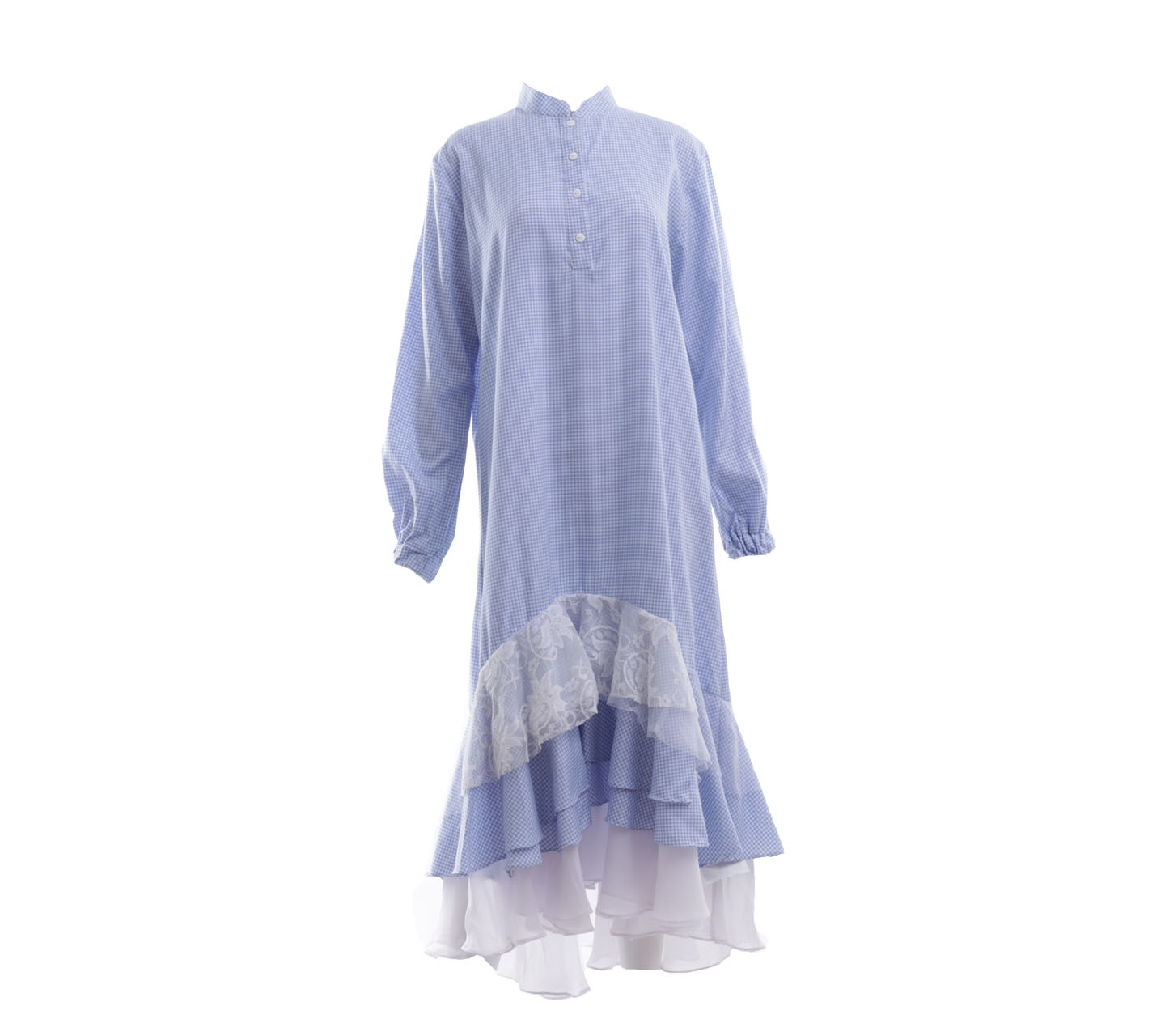 Simplymii Blue & White Plaid Midi Dress