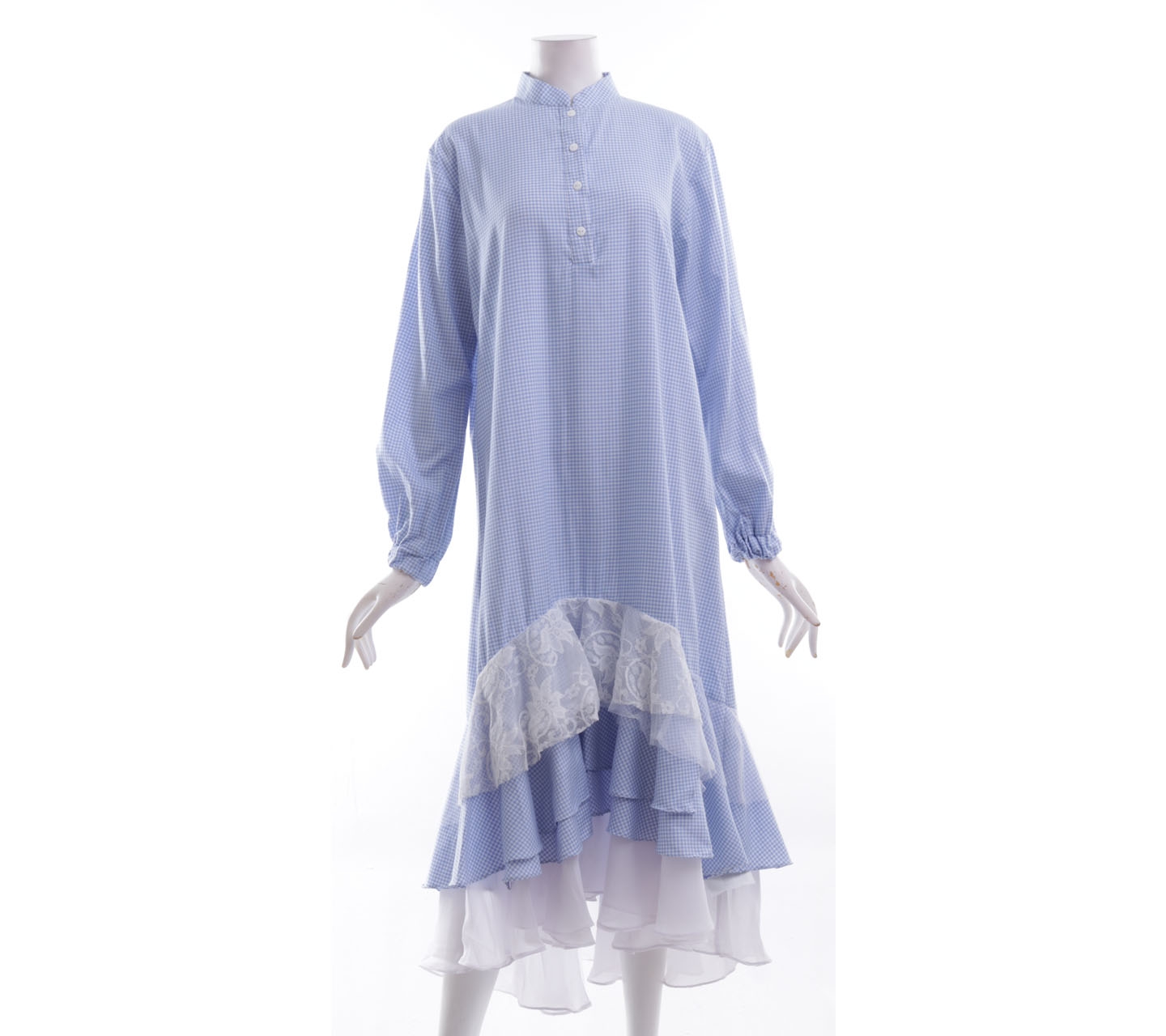 Simplymii Blue & White Plaid Midi Dress