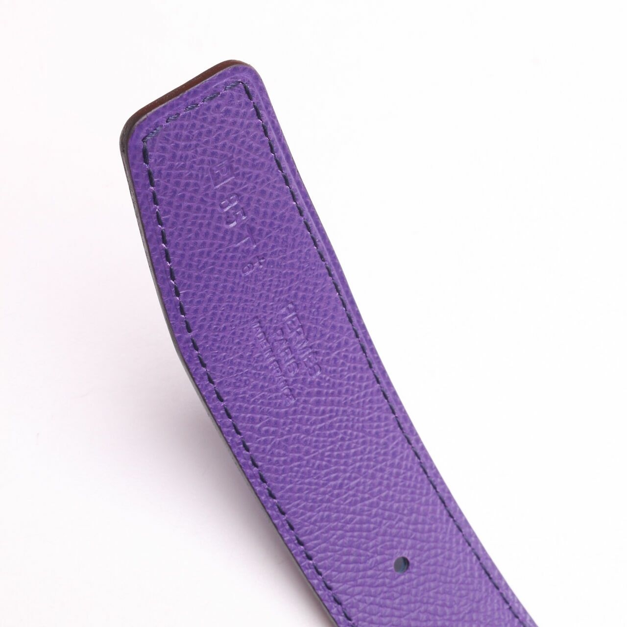 Hermes Reversible Blue/Purple Bicolor SHW Belt 