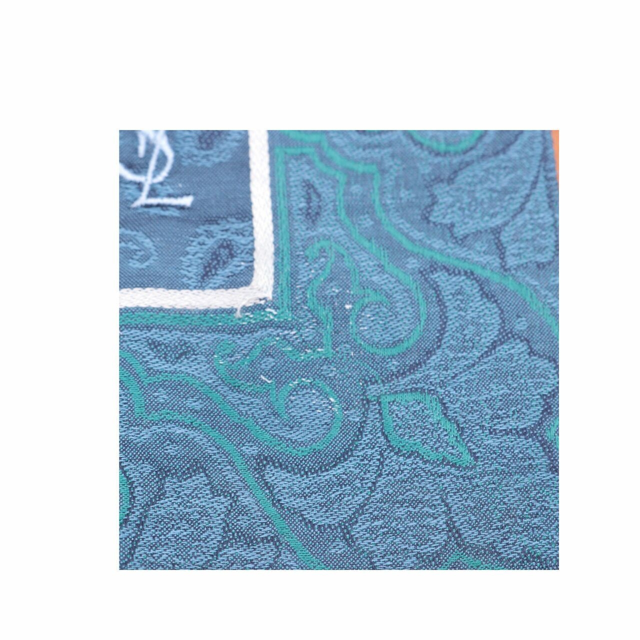 Yves Saint Laurent Blue & Green Pattern Scarf