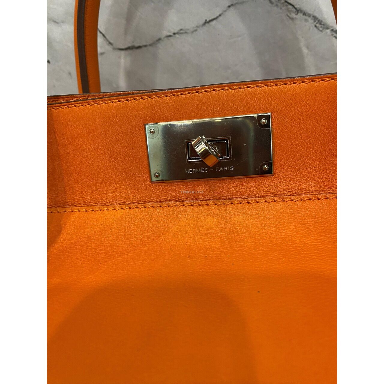 Hermes Toolbox 26 Orange Swift PHW #P 2012 Satchel