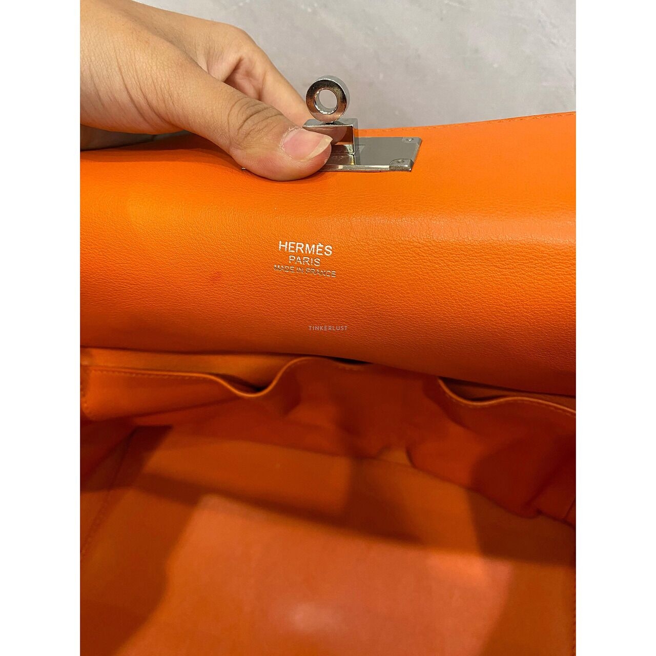 Hermes Toolbox 26 Orange Swift PHW #P 2012 Satchel