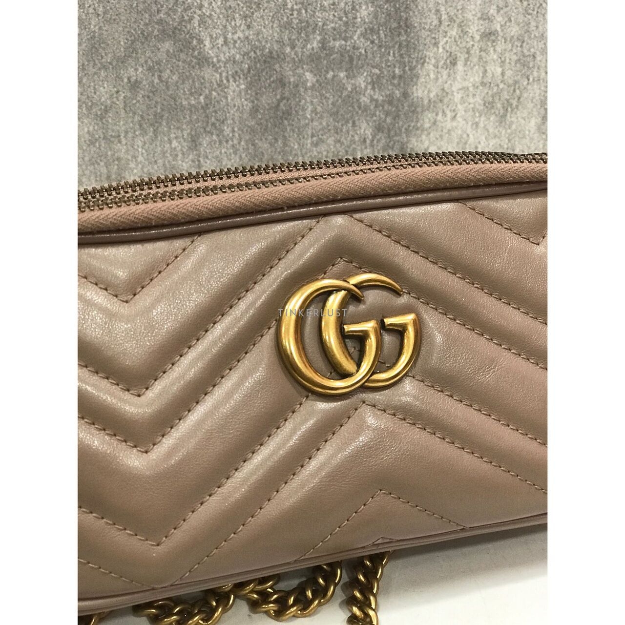 Gucci GG Marmont Nude Leather Sling Bag