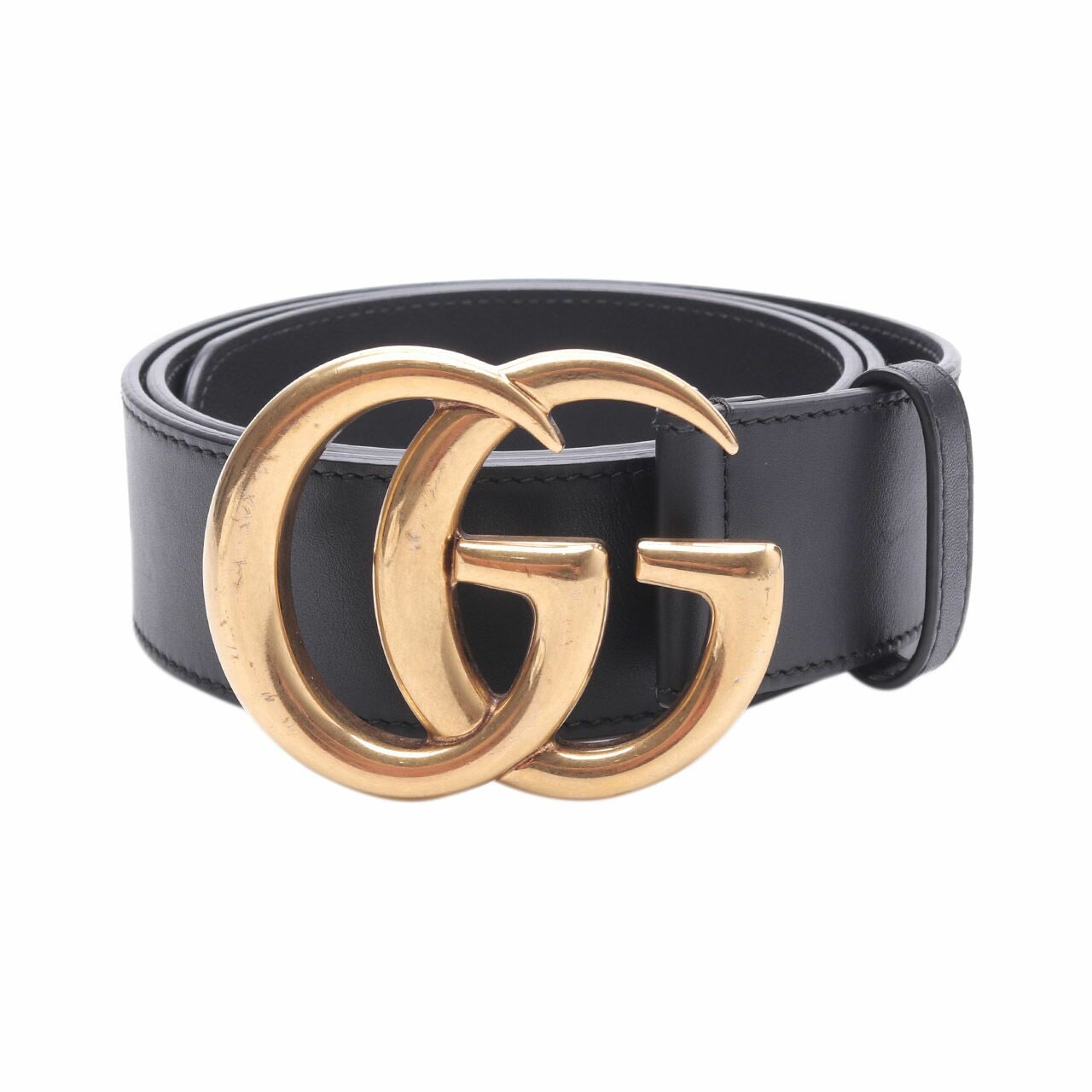 Gucci Wide leather with Double G Black Buckle Belt