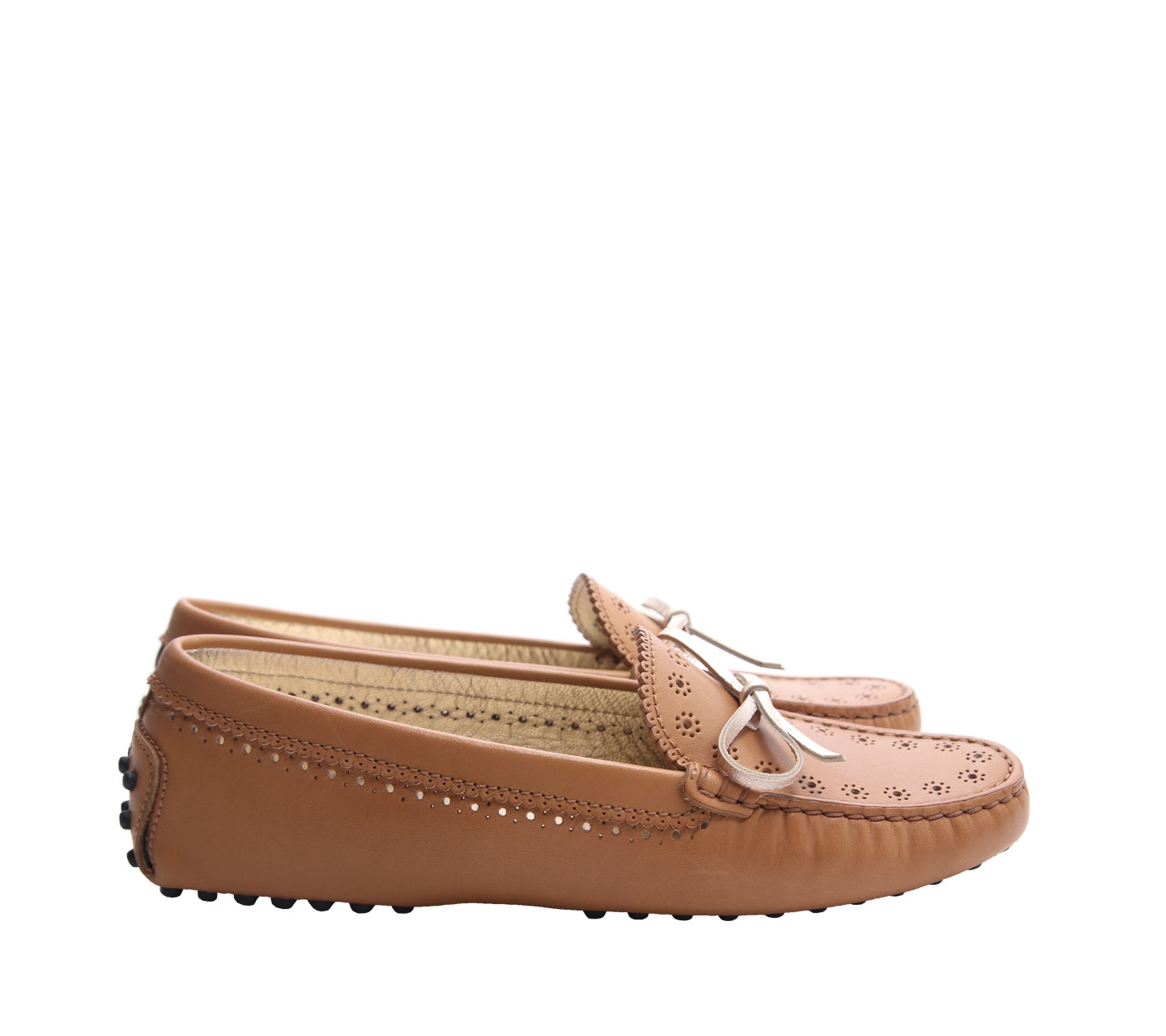 Tod's Brown Heaven Laccetto Forature Flats Shoes