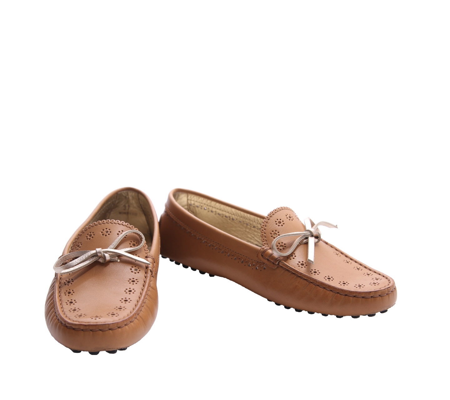 Tod's Brown Heaven Laccetto Forature Flats Shoes