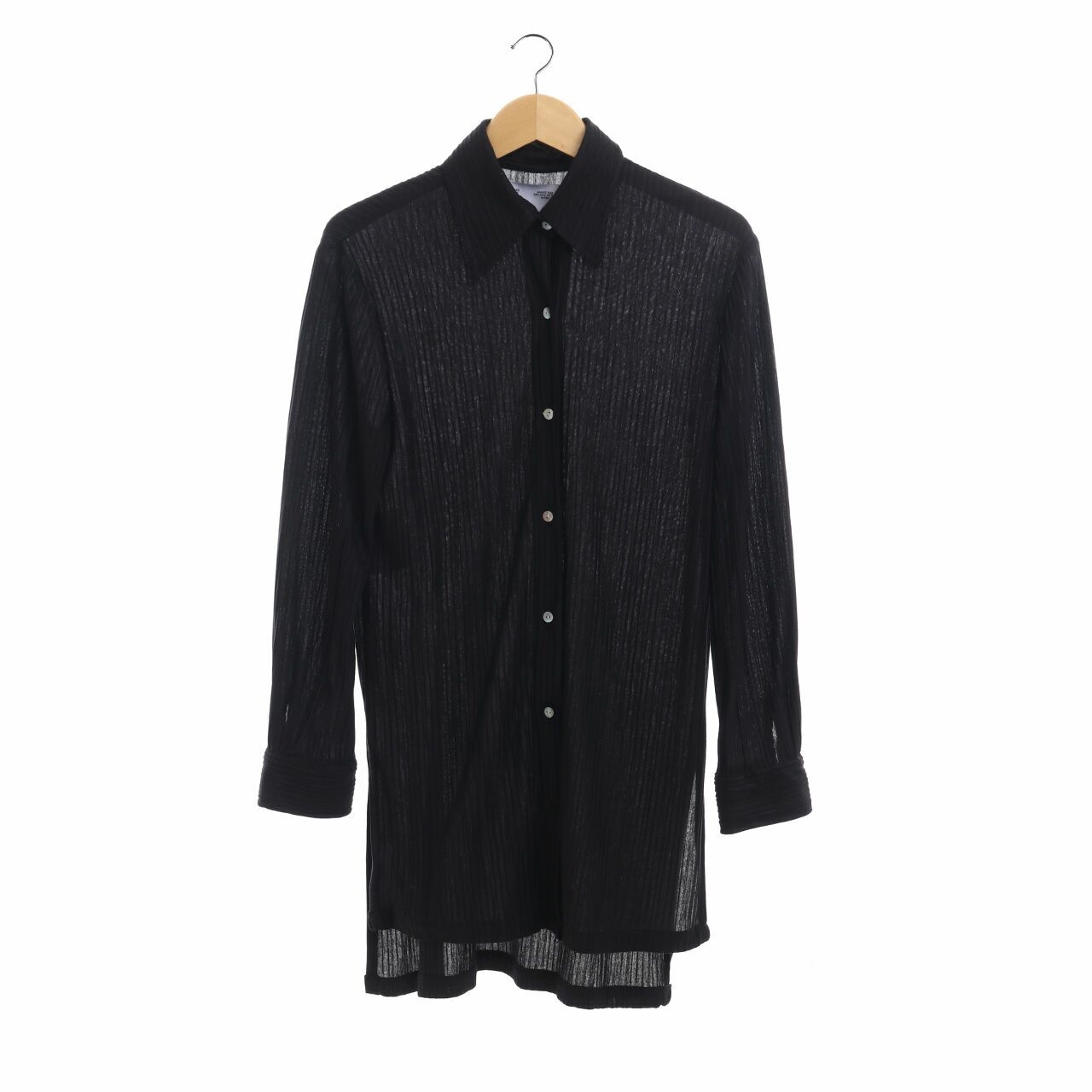 Zara Black Pleats Slit Shirt