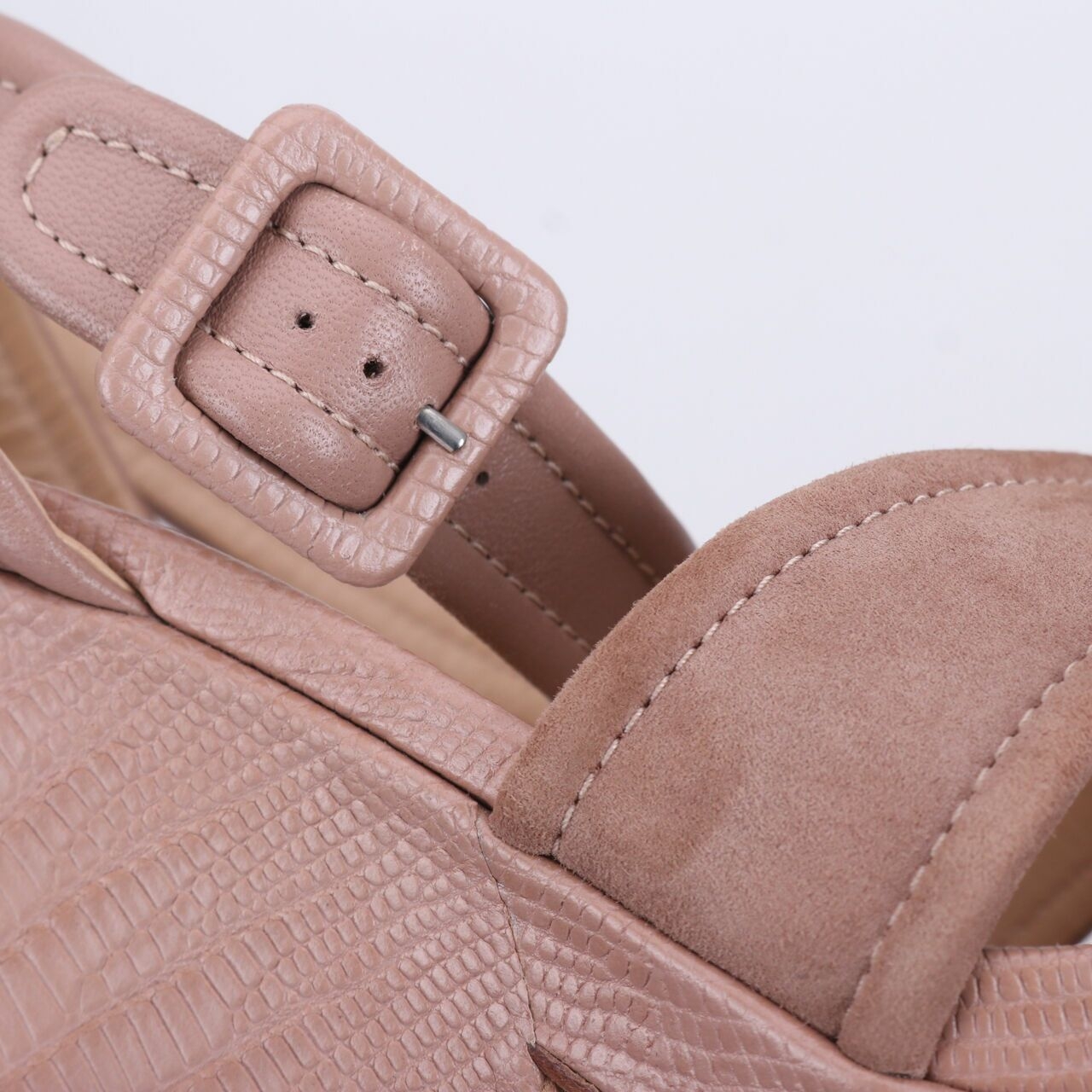 Sergio Rossi Nude Leather Wedges