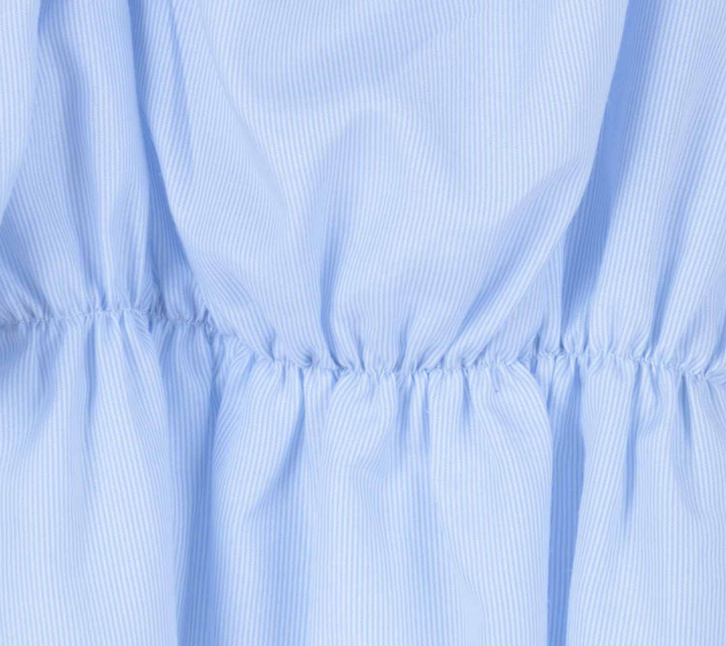 Kuki Blue Blue White Striped Cotton Blouse
