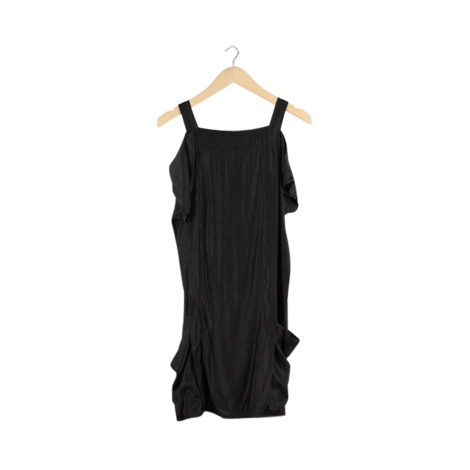 Black Cold Shoulder Midi Dress