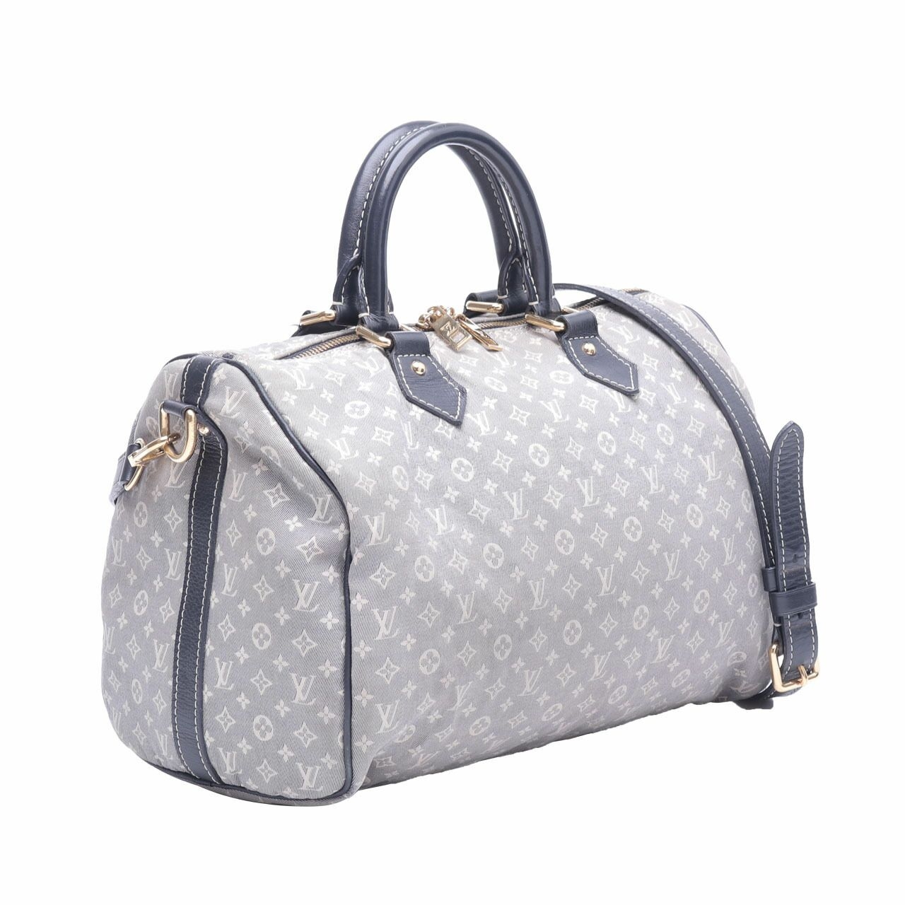Louis Vuitton Speedy Monogram Mini Lin 30 Blue Denim Satchel Bag