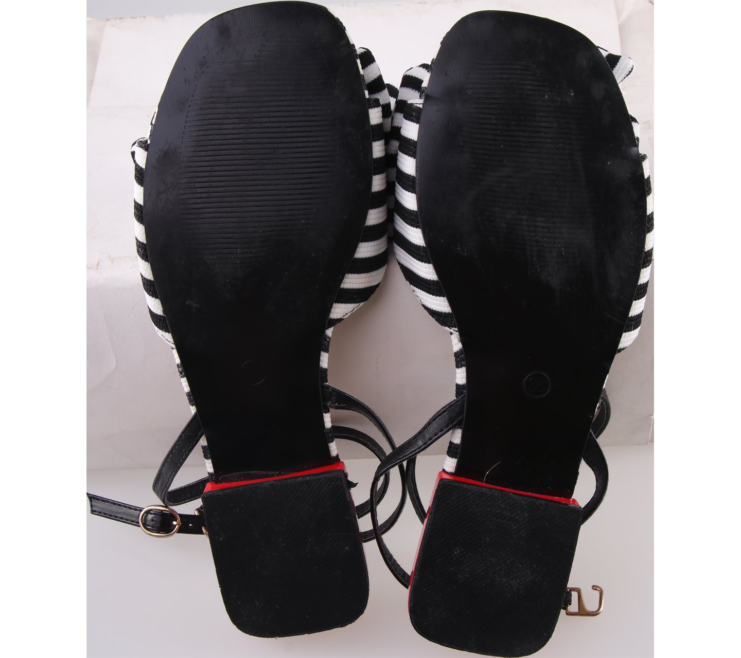 Cloxvox Black And White Sandals
