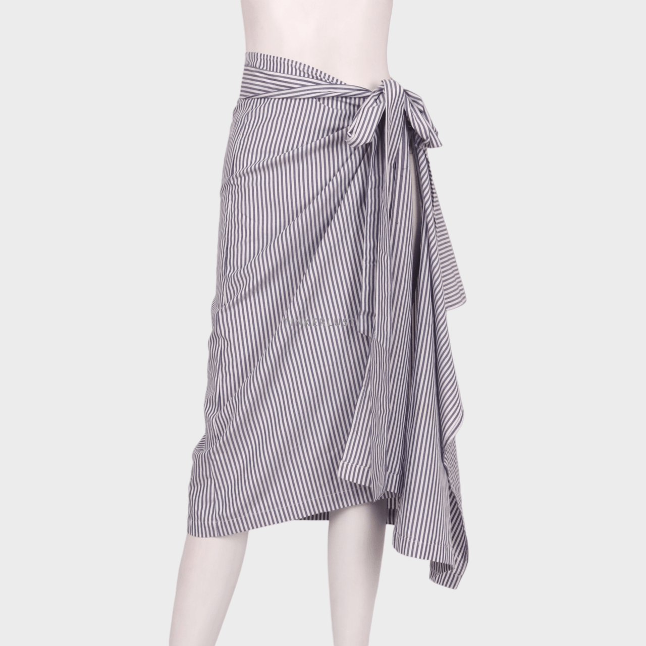 kero koo Navy & White Stripes Midi Skirt
