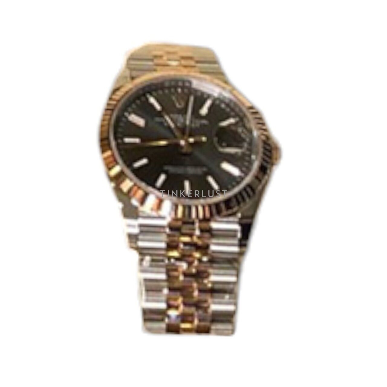 Rolex Dj 36mm Rhodium Index Dial Combi Rose Gold Watch
