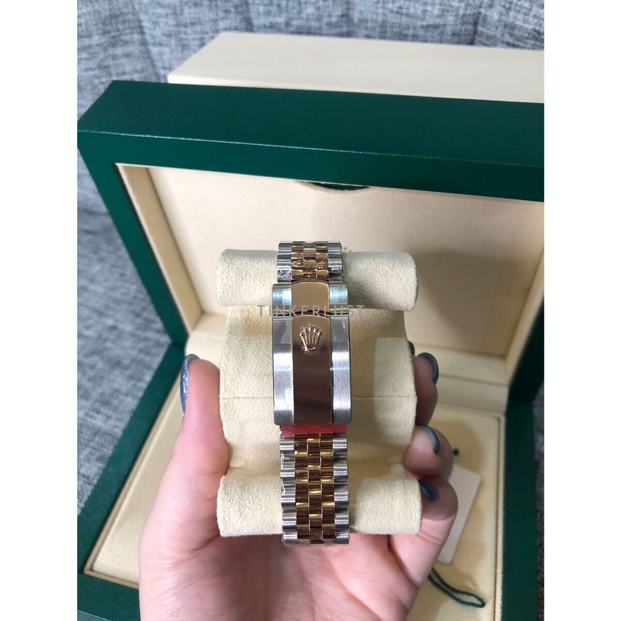 Rolex Dj 36mm Rhodium Index Dial Combi Rose Gold Watch