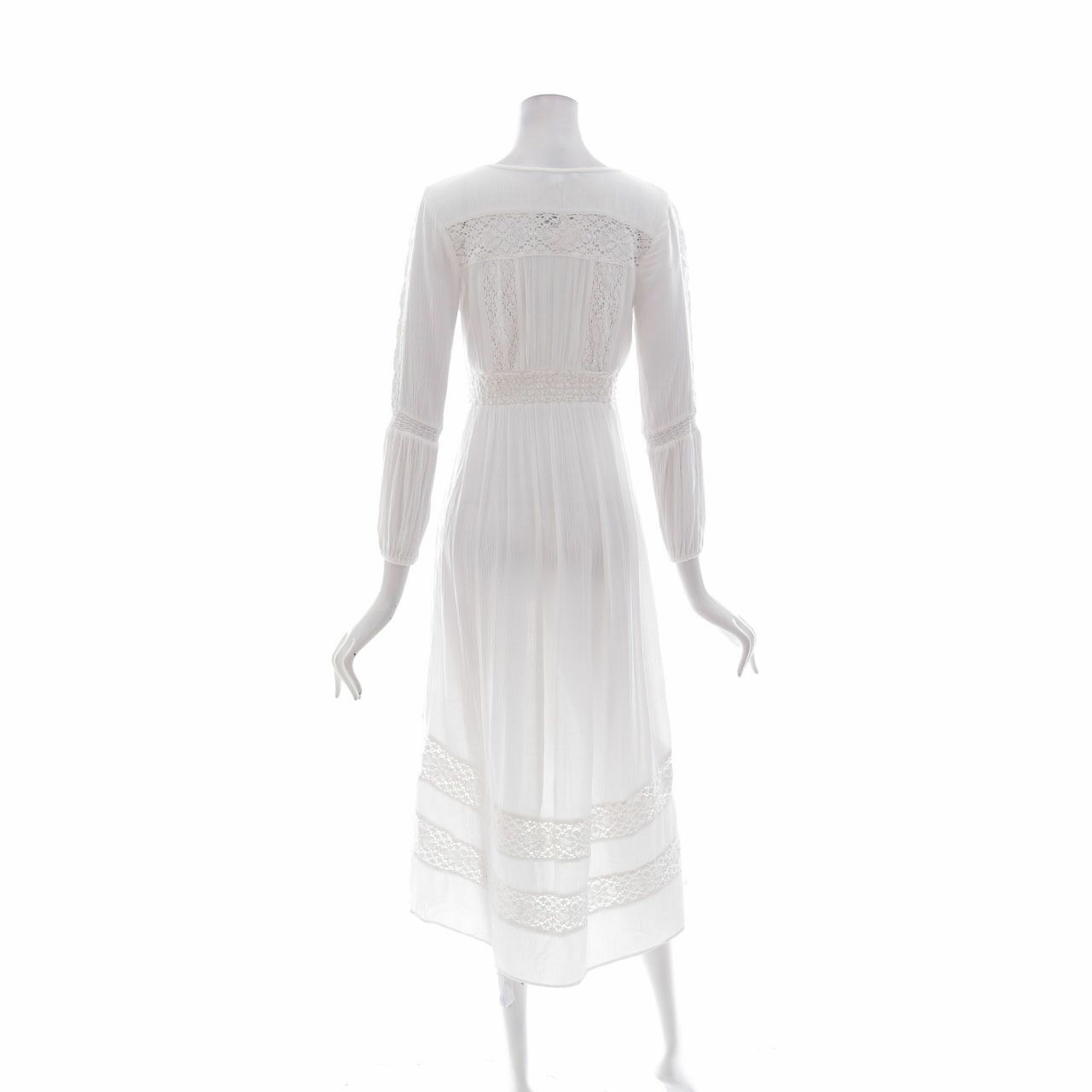 american-eagle-oufitters White Midi Dress