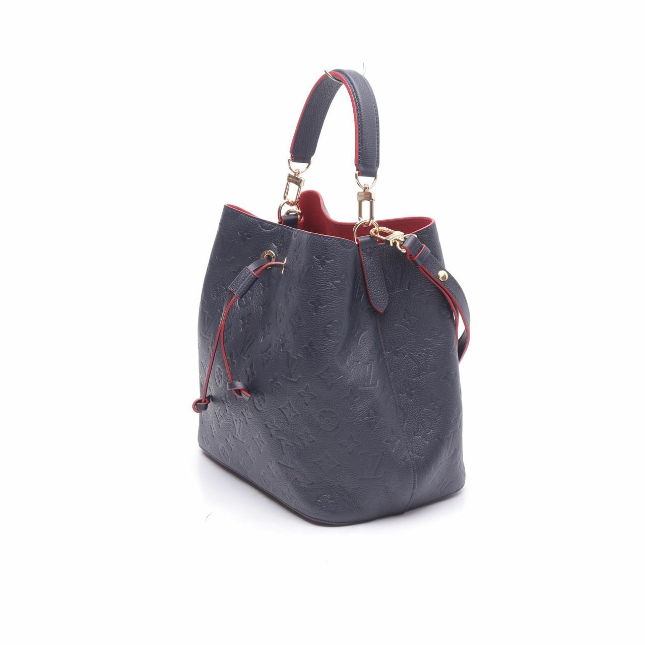 Louis Vuitton Neoneo MM Monogram Empreinte Leather Marine Rouge Bucket Satchel Bag