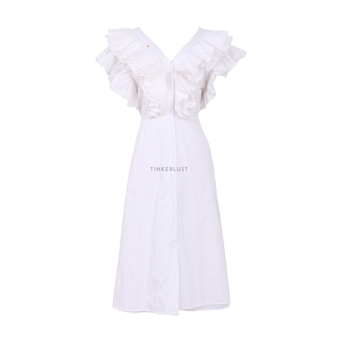 ANAIN White Midi Dress