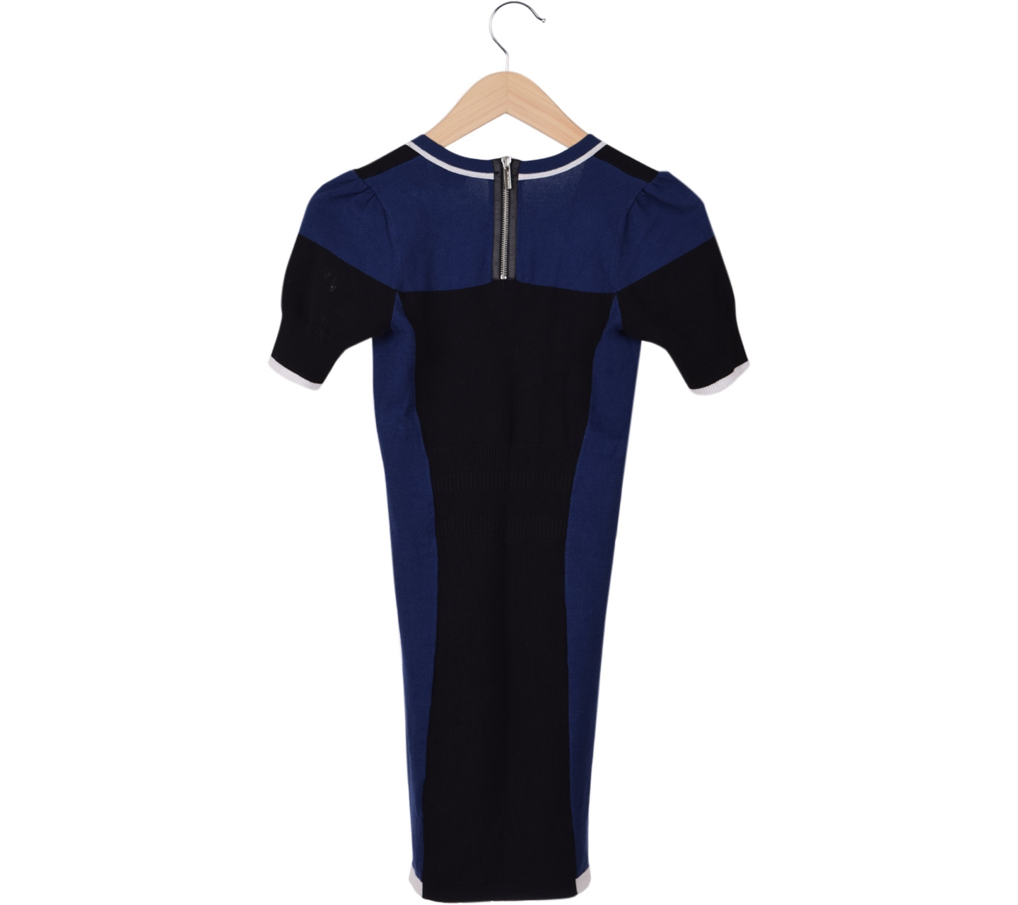 Karen Millen Blue And Black Knitted Mini Dress