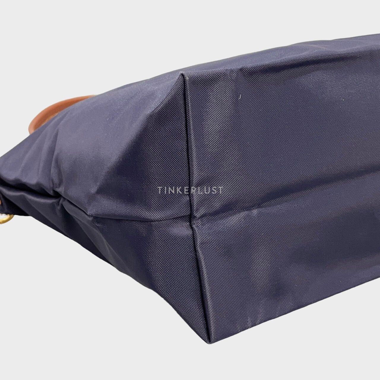Longchamp Le Pliage Small Nylon Navy Long Handle Tote Bag