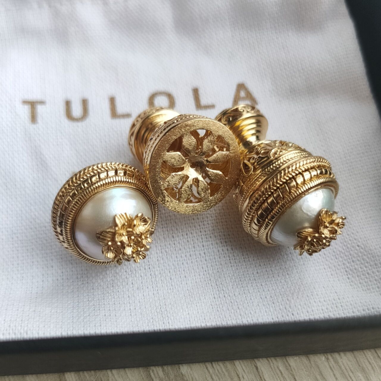 Tulola Jewelry Canang Prayascitta Pearl Subeng Gold Dip