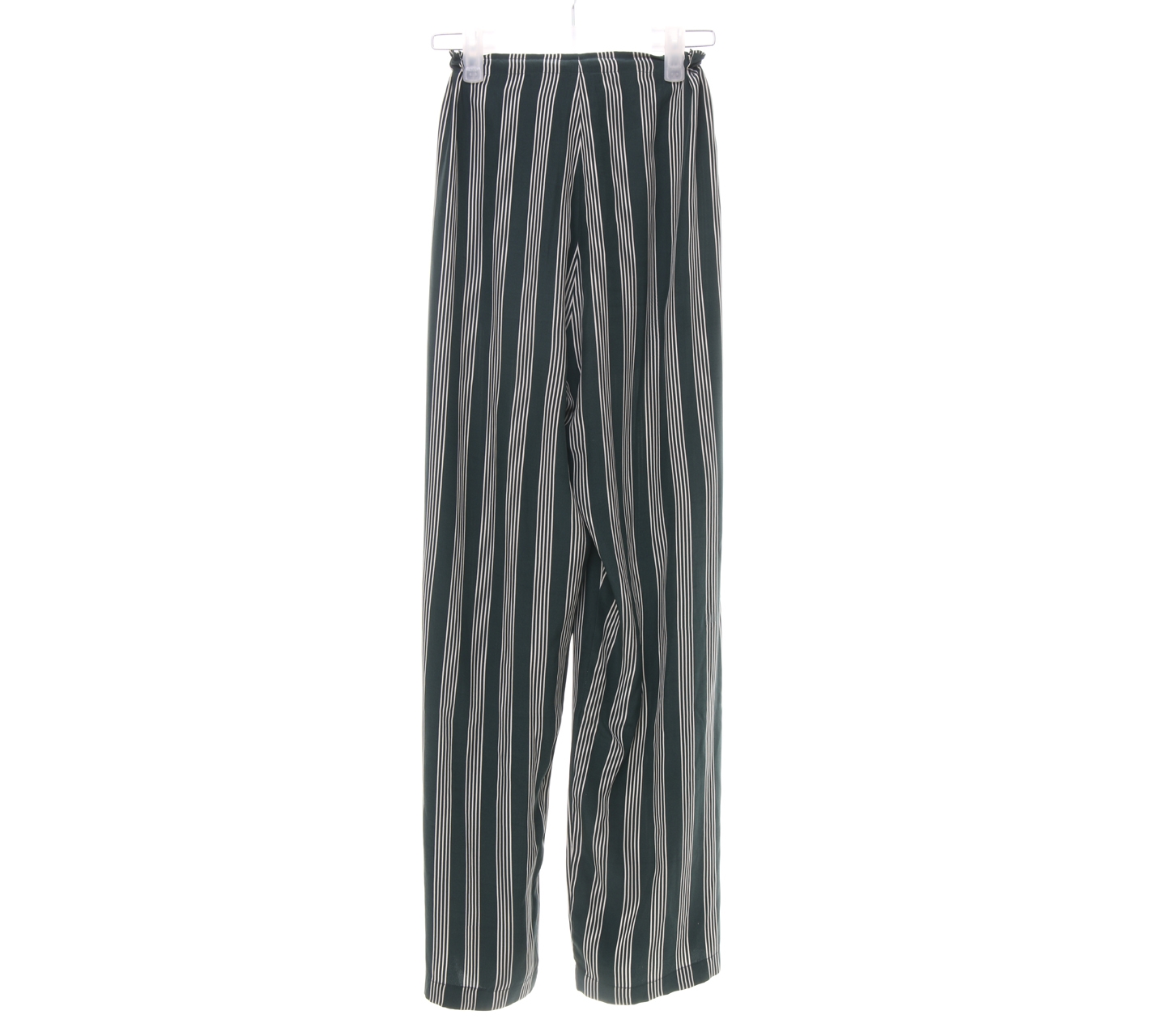 J Crew Dark Green & Off White Striped Long Pants