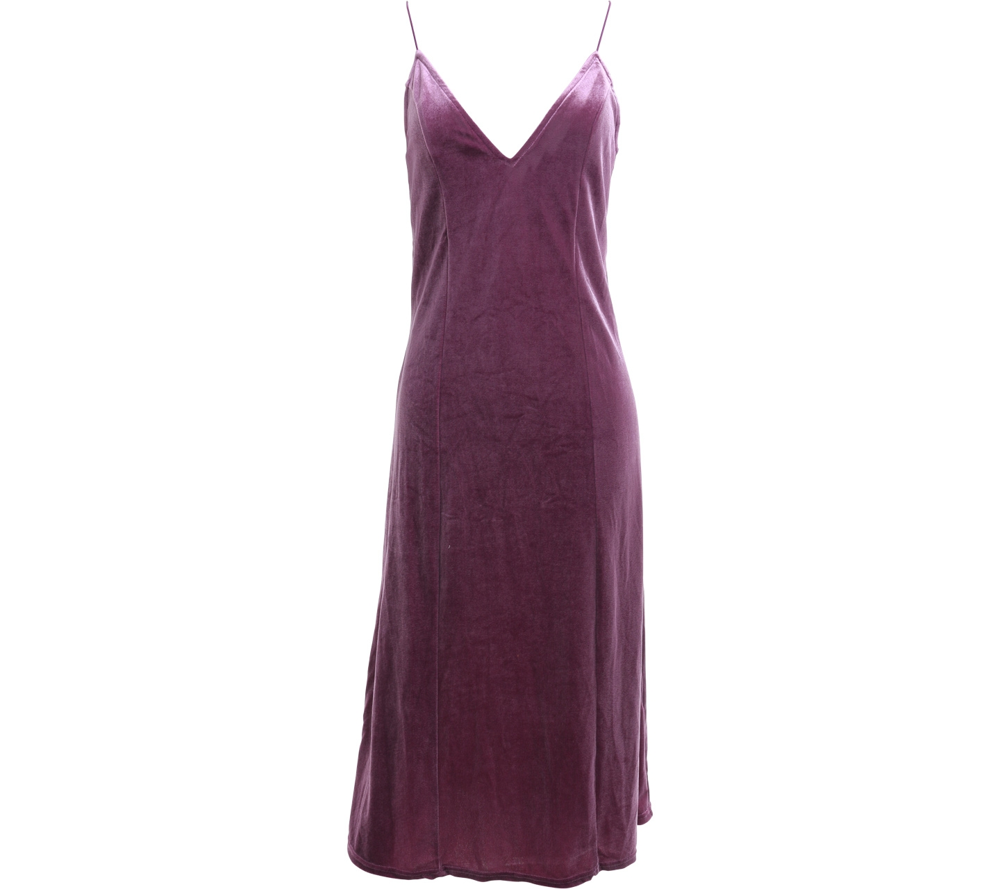IMVEE Purple V-Neck Velvet Long Dress