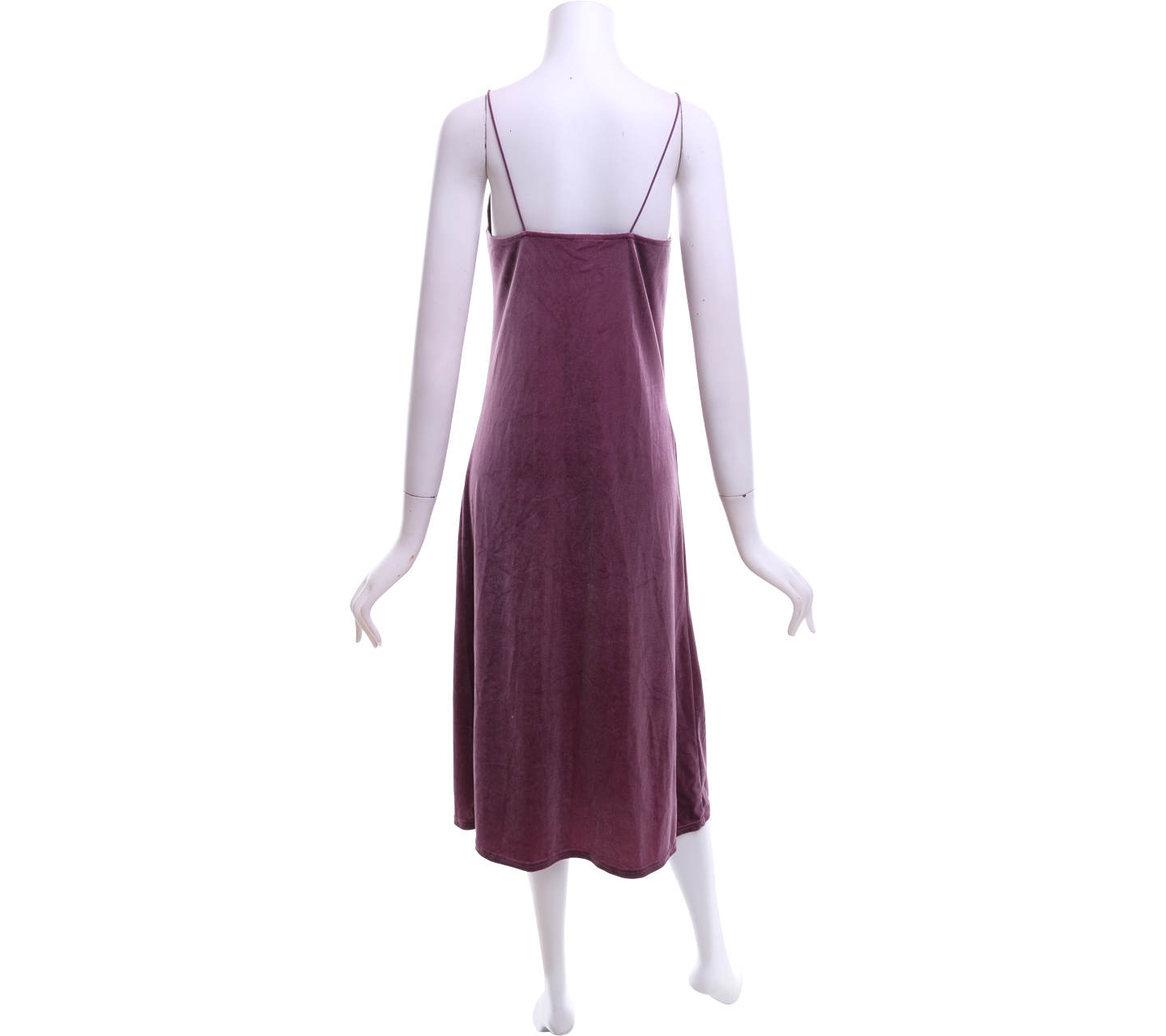 IMVEE Purple V-Neck Velvet Long Dress