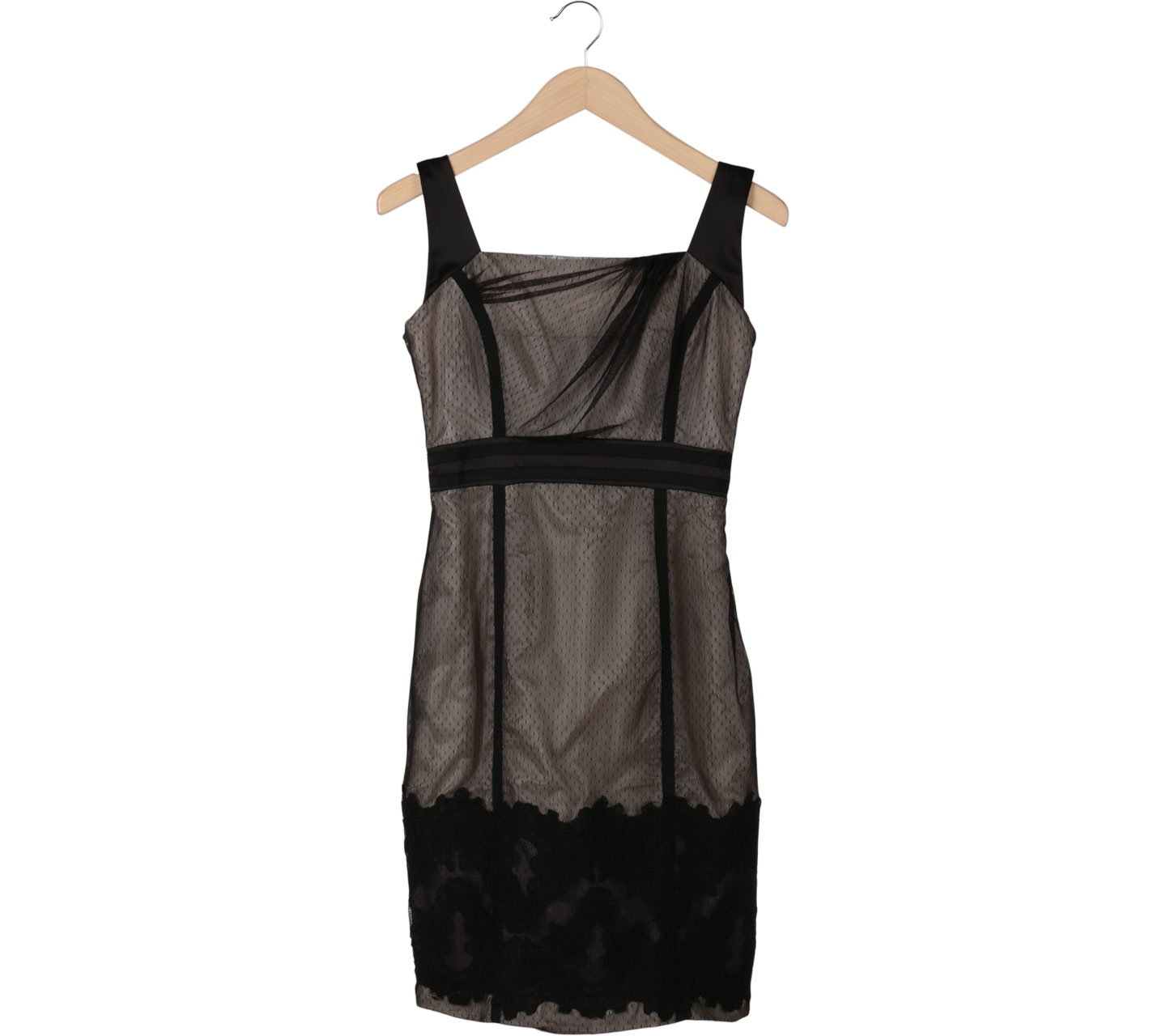 Karen Millen Black Tulle Tube Midi Dress