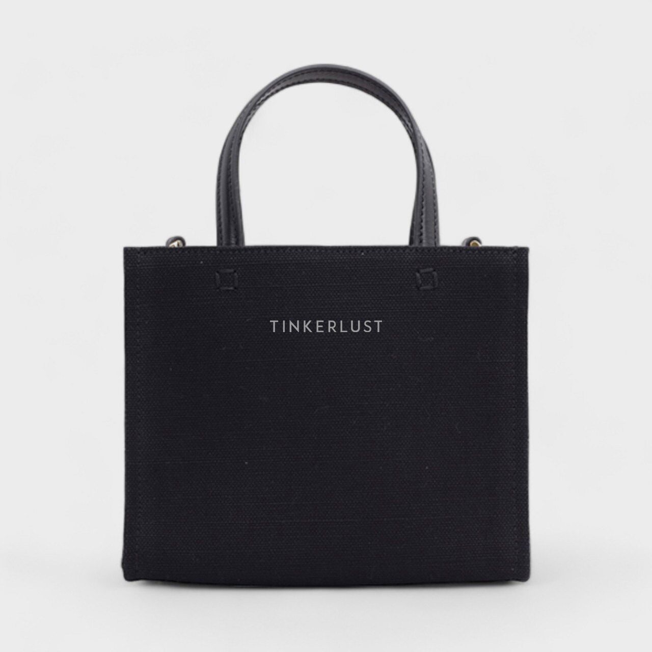 Givency Mini G Shopper In Black Canvas Satchel Bag