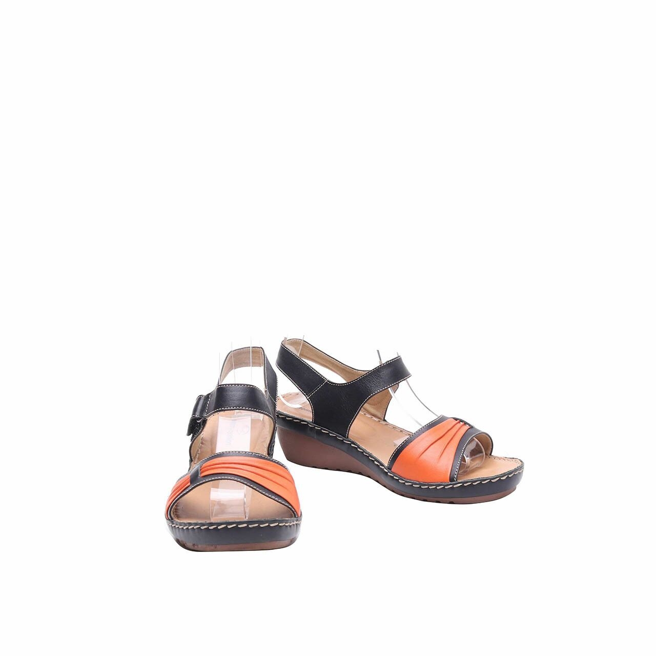 Scholl Black & Orange Sandals