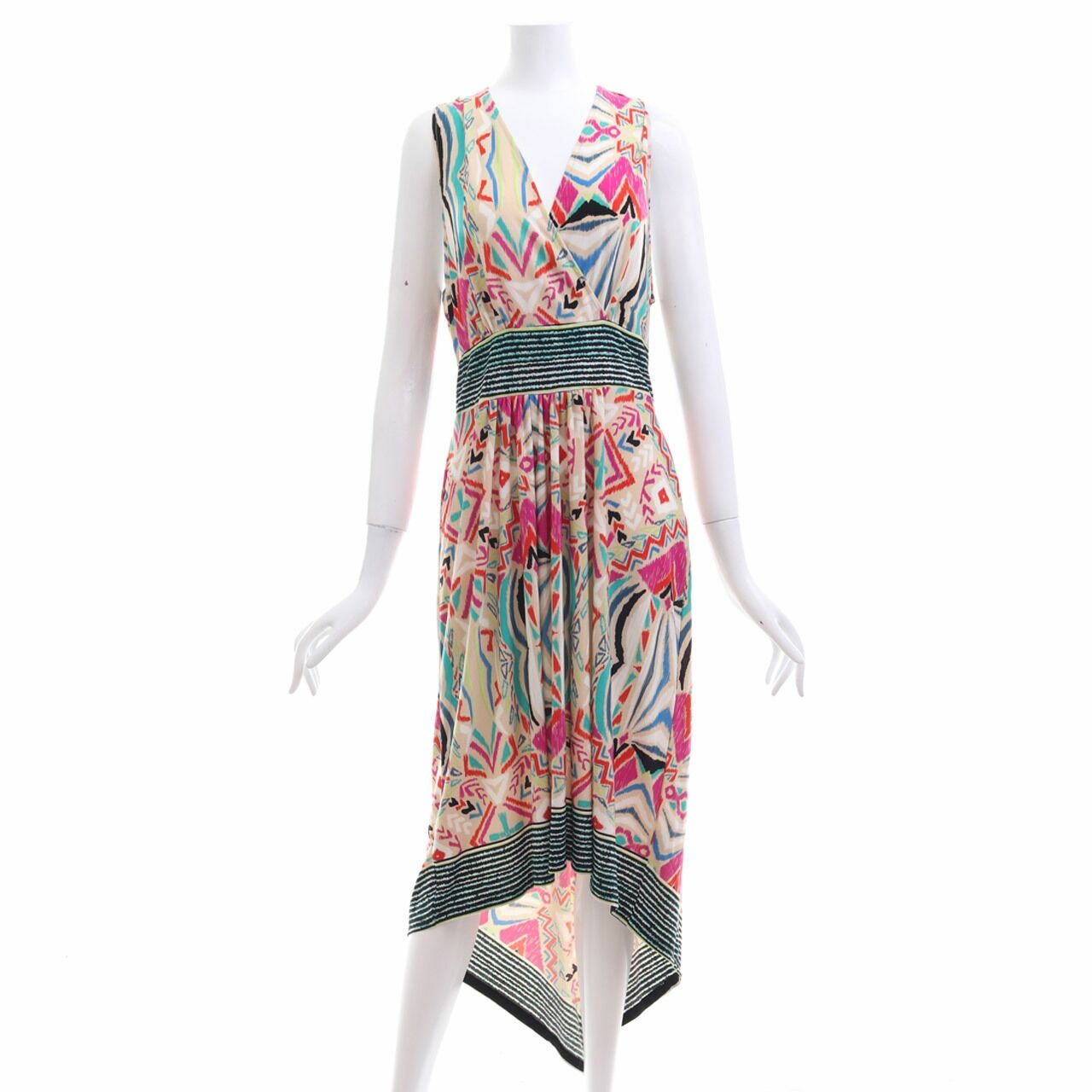 Dex Multicolor Wrap Midi Dress