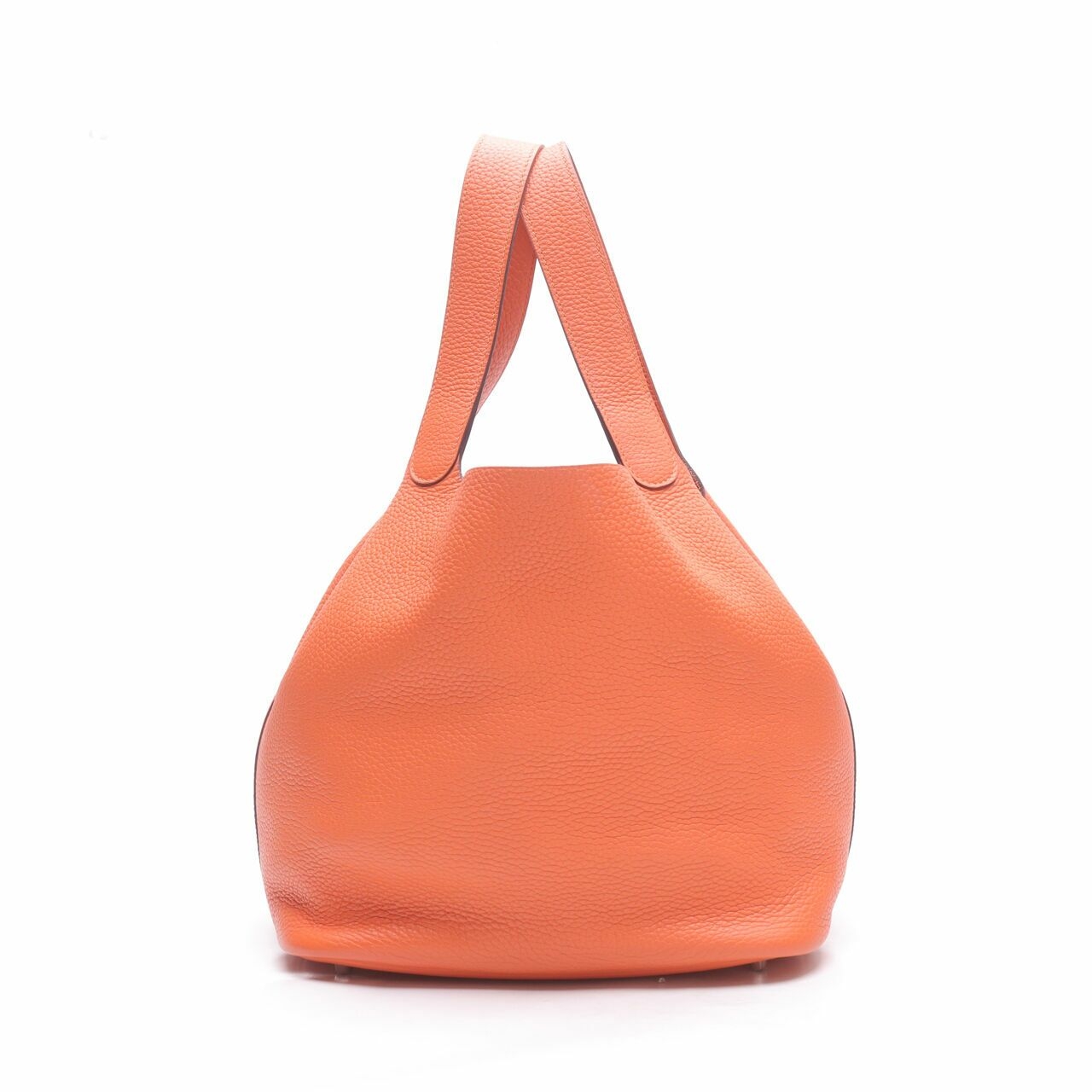 Hermes Orange Clemence Leather Picotin Shoulder Bag