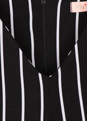 Black Stripes Sleeveless Jumpsuit