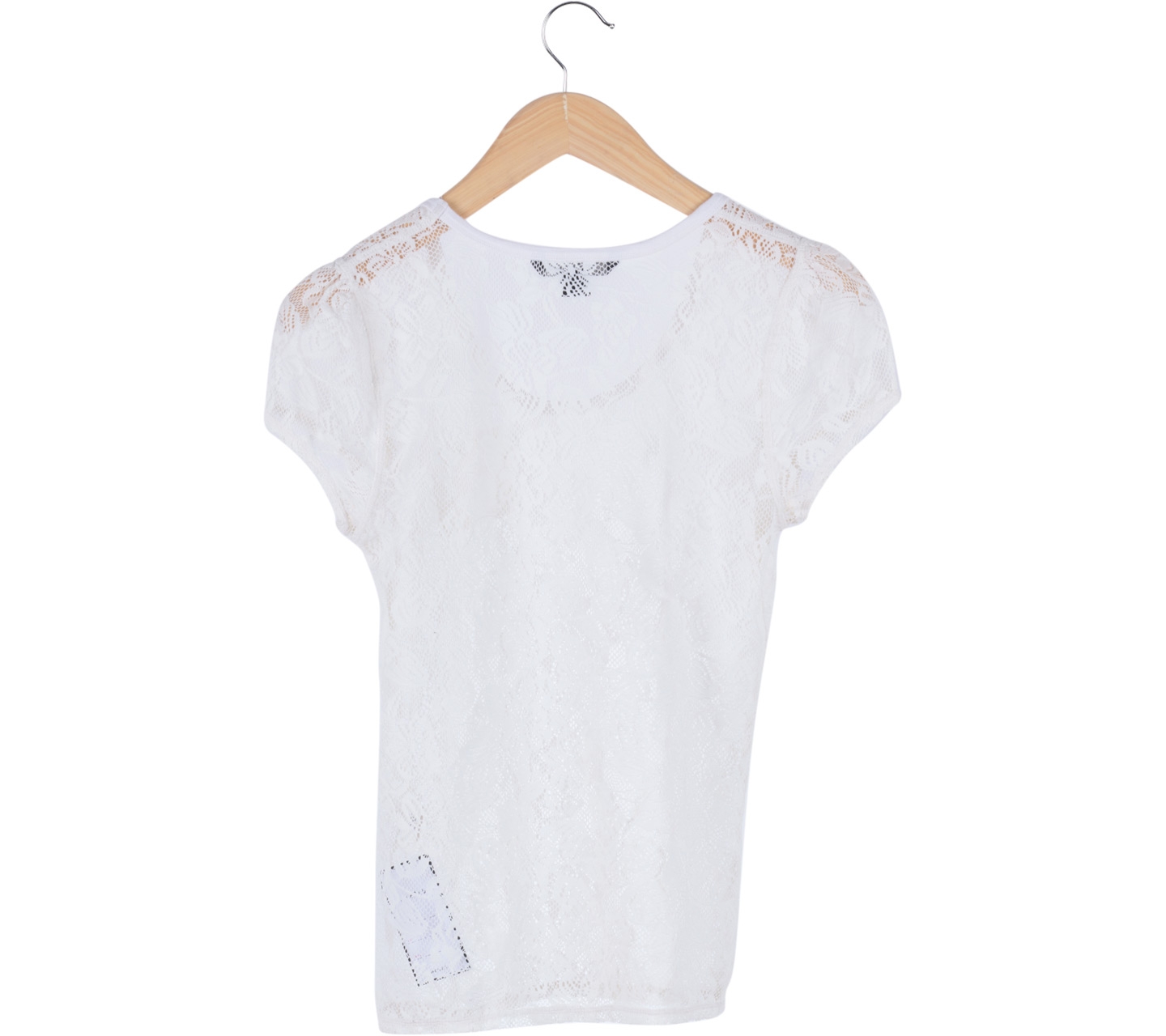 Armani Exchange White Floral Lace T-Shirt