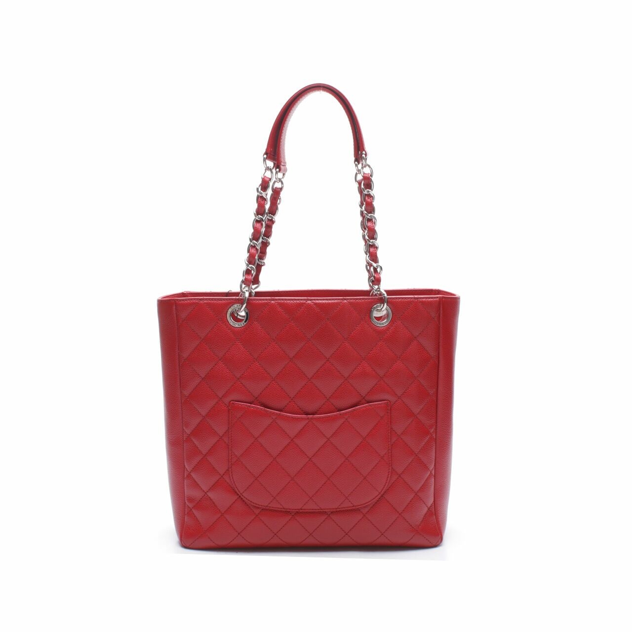 Chanel PST XL Caviar SHW Red Shoulder Bag