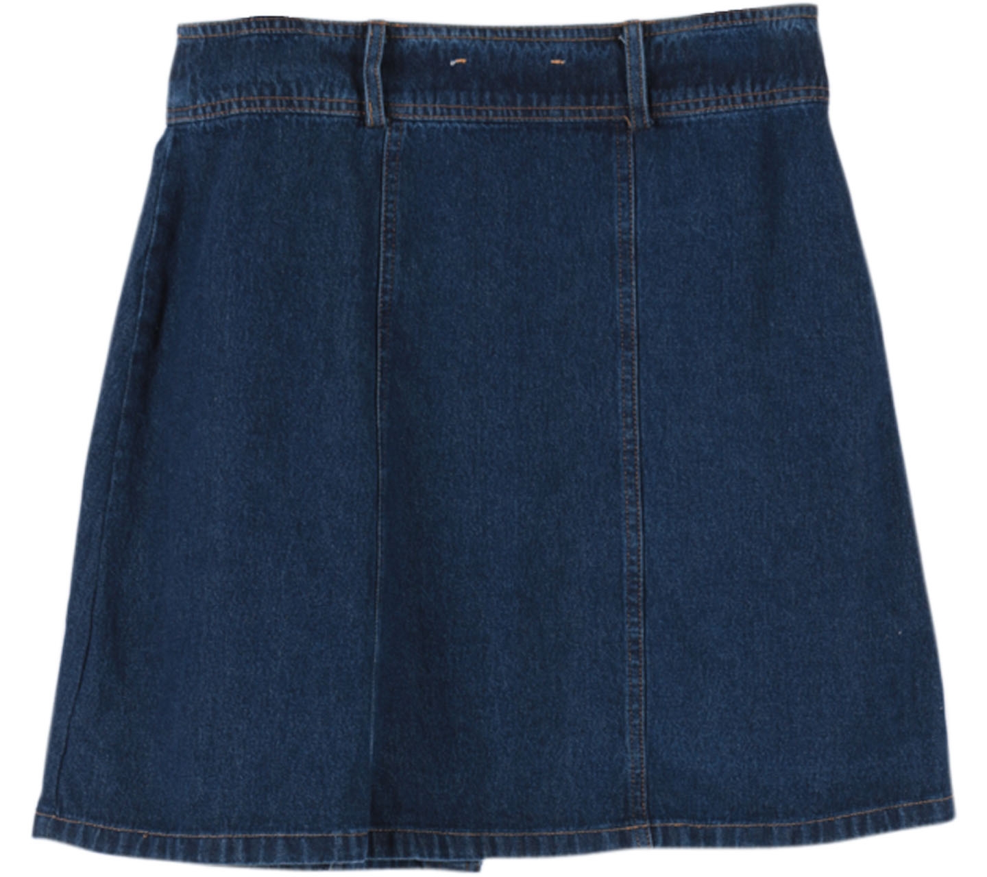 Cotton Ink Blue Buttoned Denim Midi Skirt