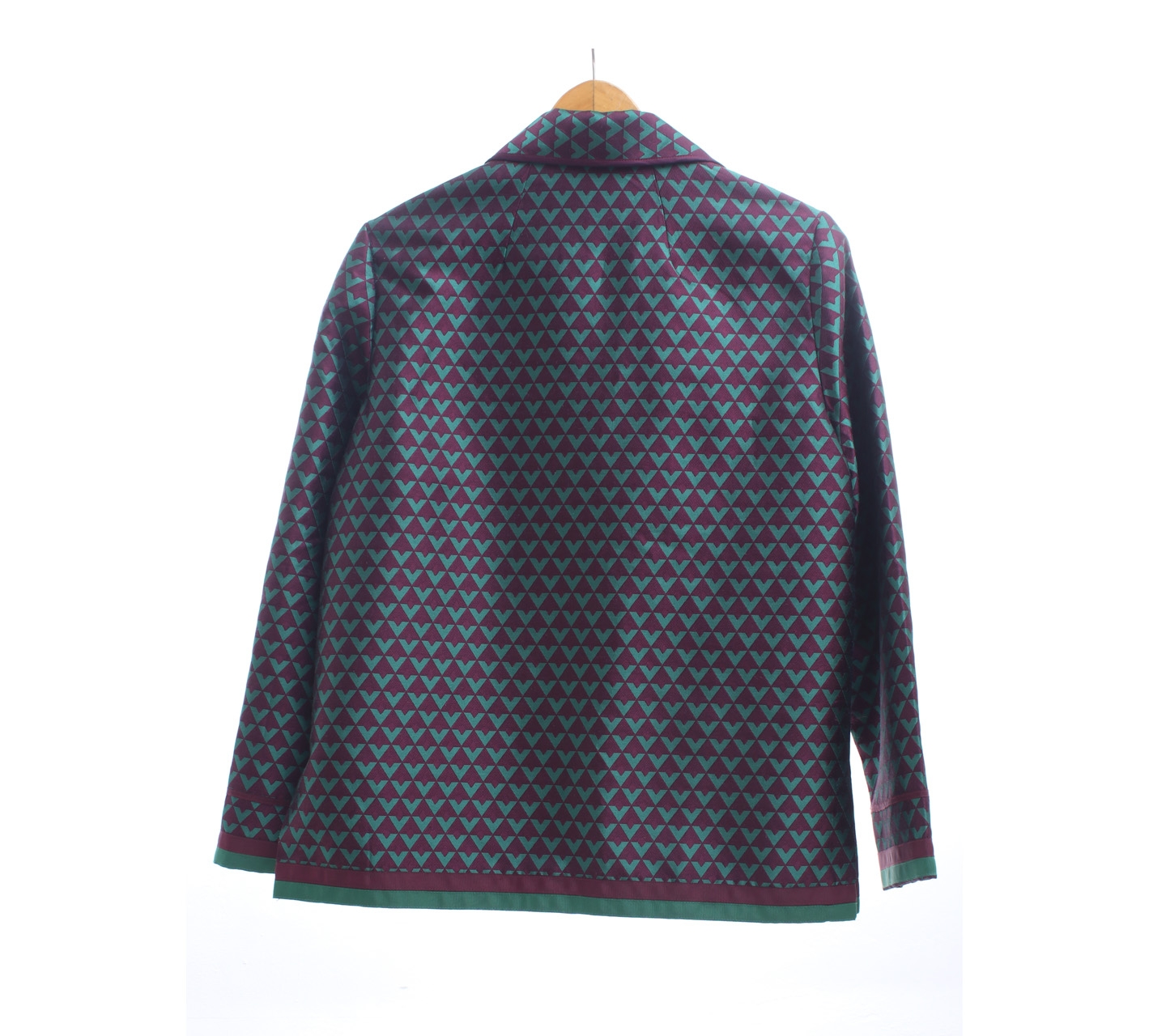 H&M Green and Dark Purple Pattern Blazer