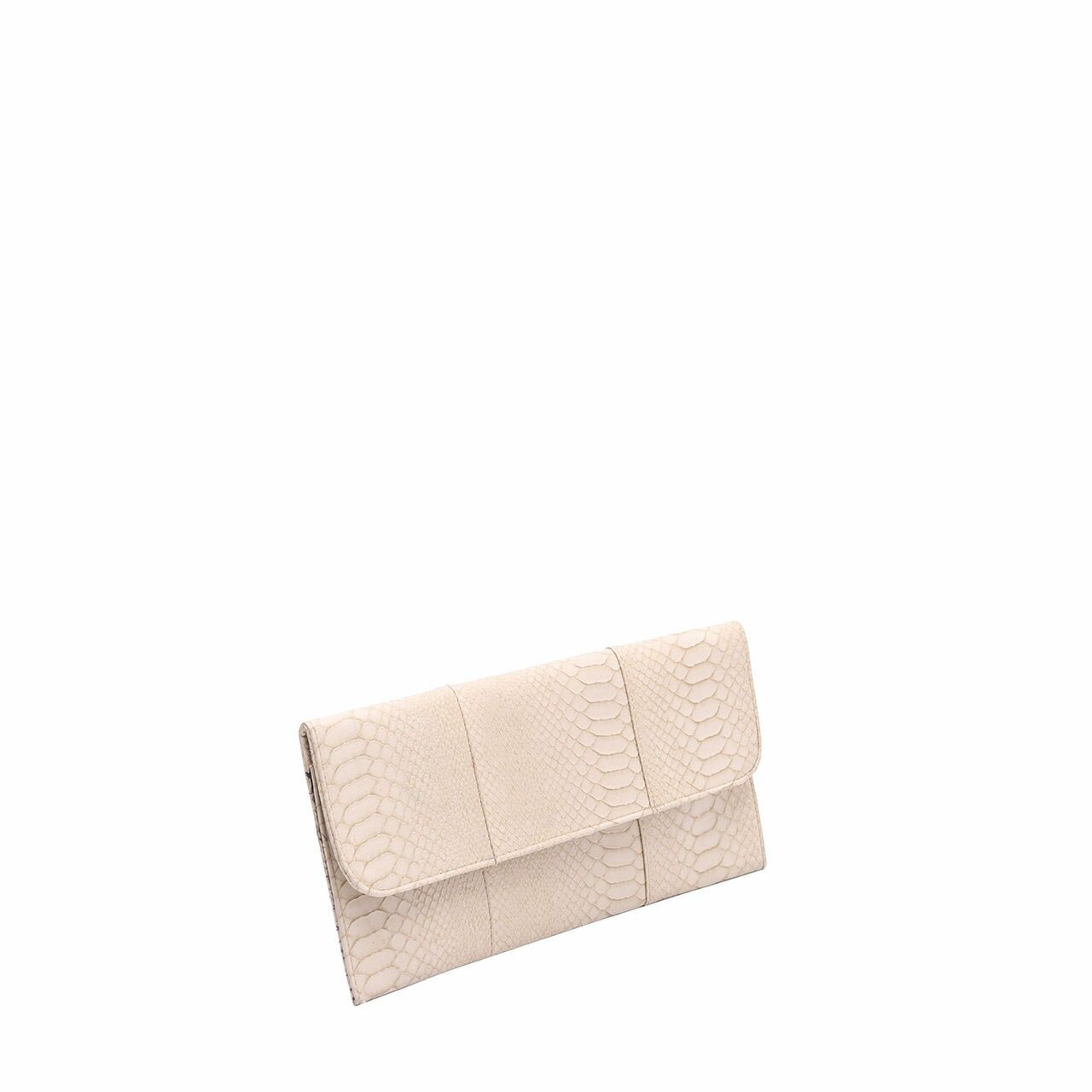 The Little Things She Needs Beige Croco Leather Clutch