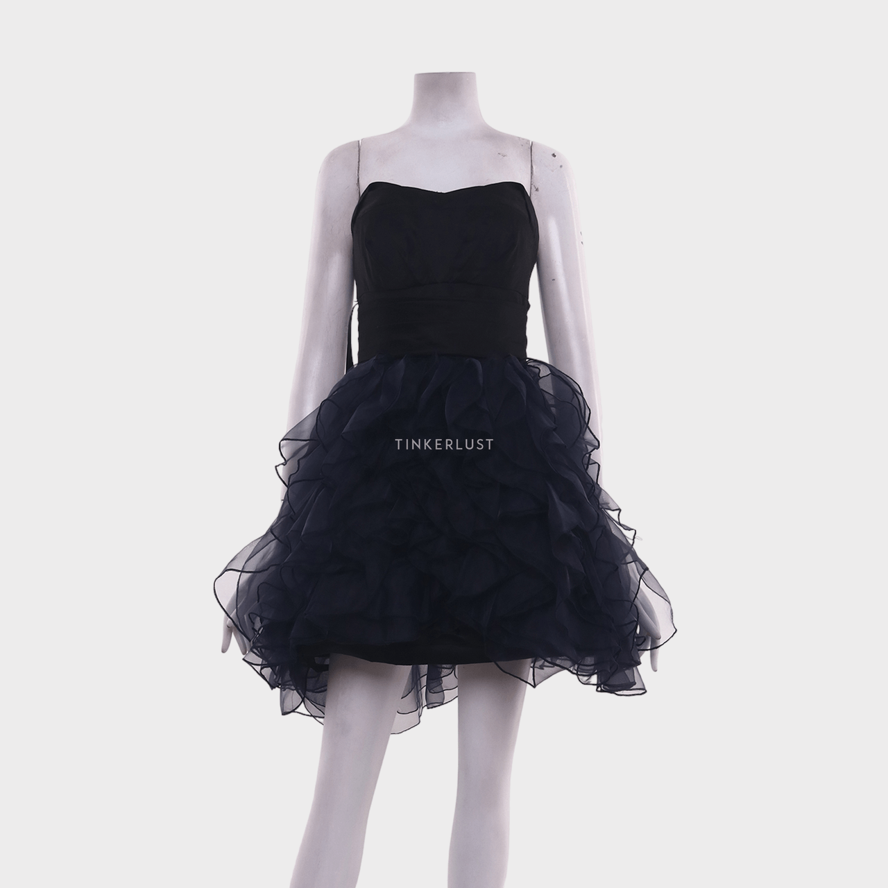 Zac Posen for Target Black & Navy With Strapless Detachable Ruffle Skirt Tube Mini Dress